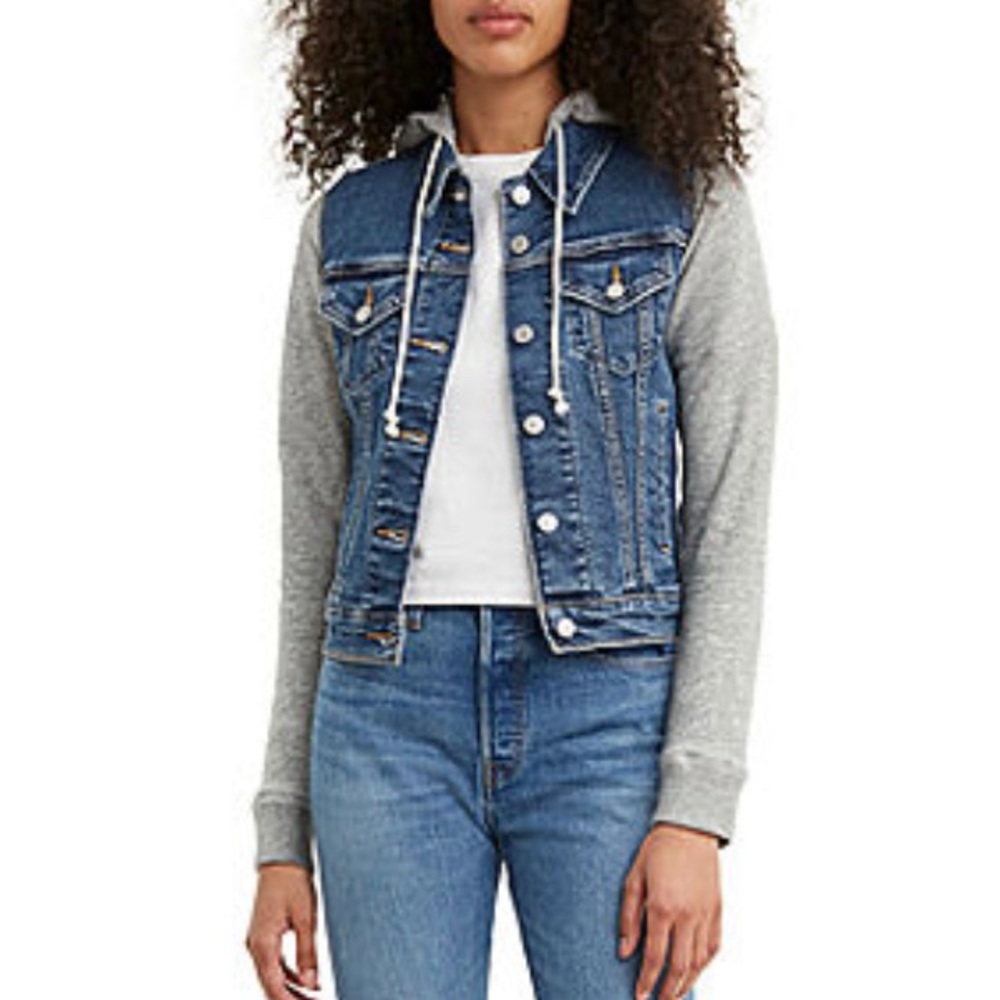 Levi hoodie jean jacket - XS